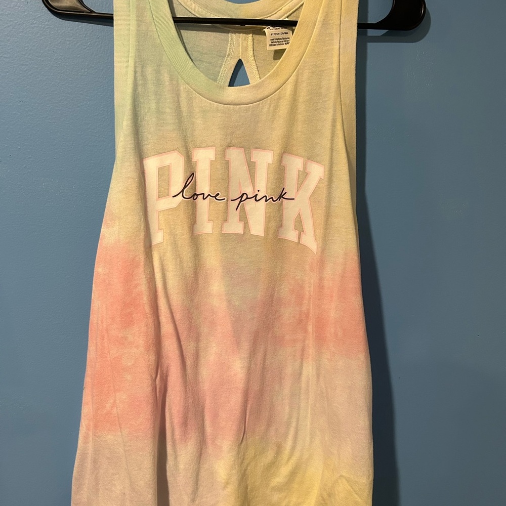 Colorful Tank Top with 'Love Pink' Graphic